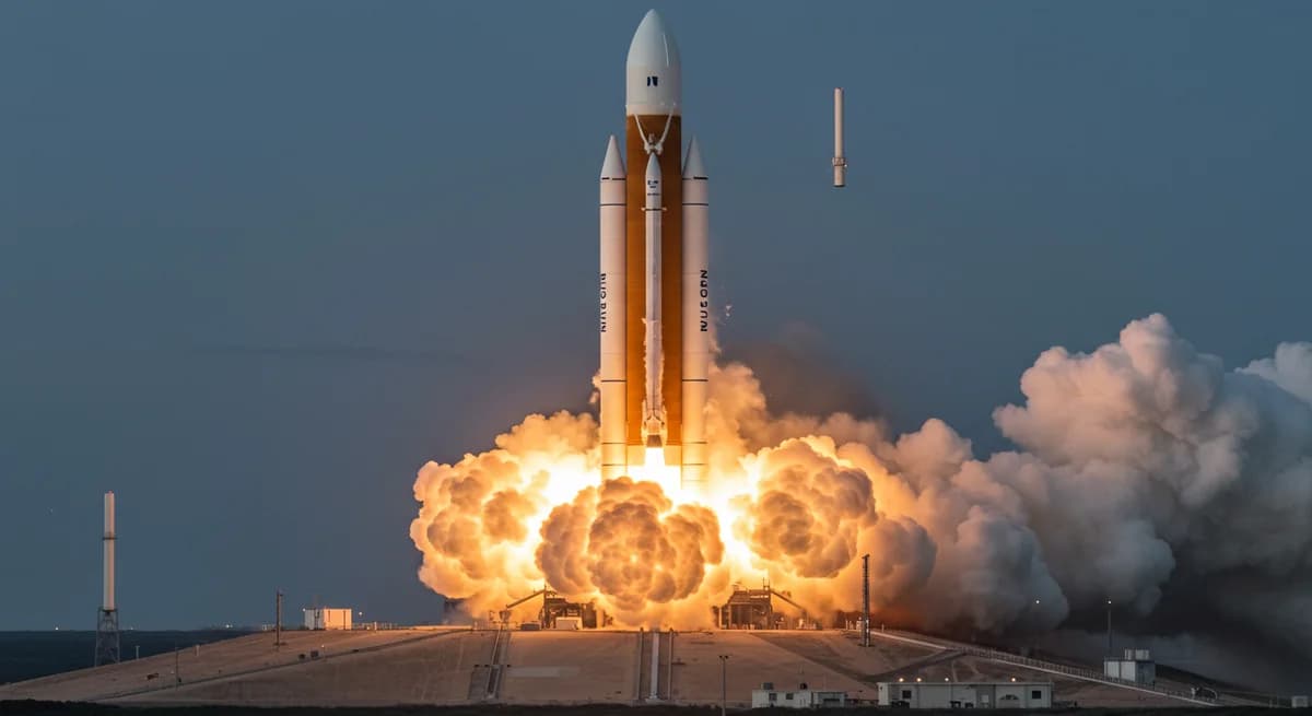 Florida Semalarında Şok Görüntüler: Blue Origin'in Dev Roketi Fırlatma Pisti'nde İnfilak Etti
