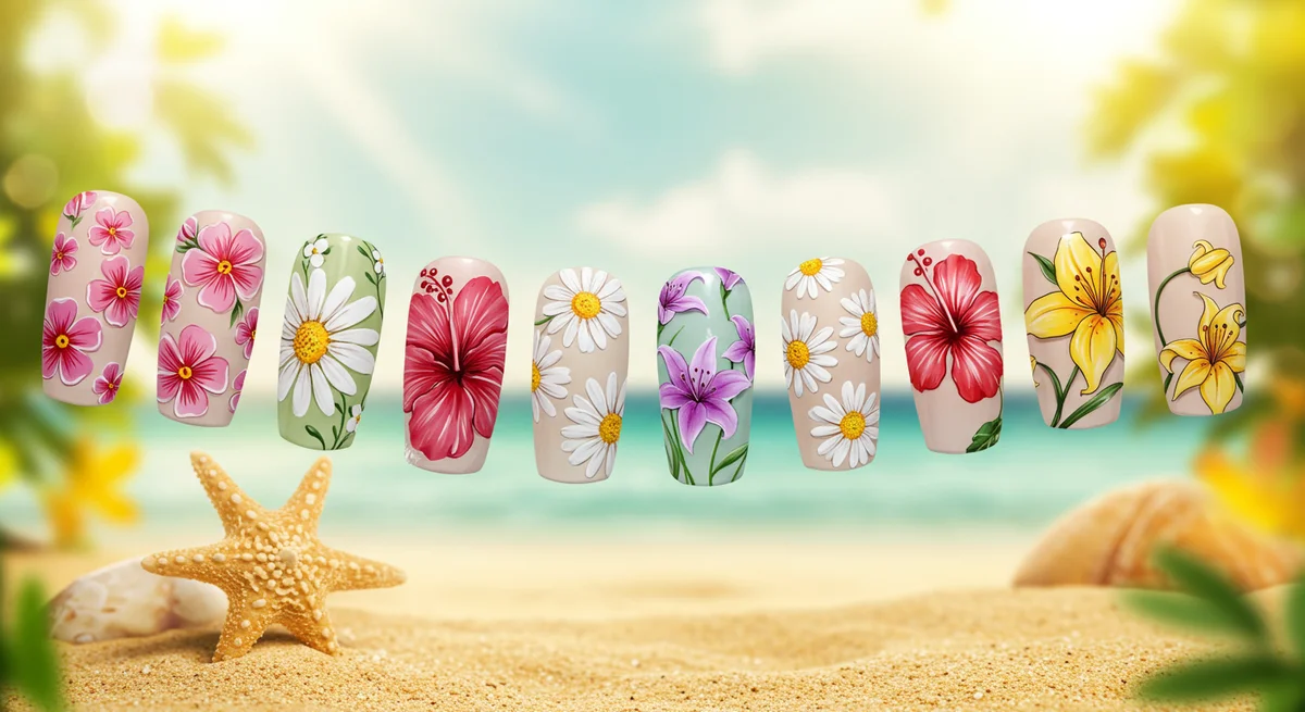 Yazın Tırnaklara Çiçek Açtıran Trend: En Göz Alıcı Floral Manikür Modelleriyle Işıldayın!